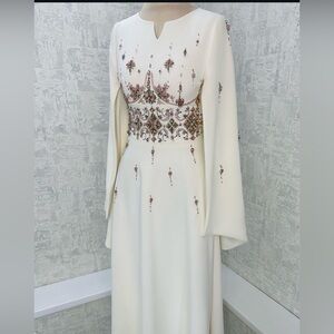 Elegant Embellished beige Dress